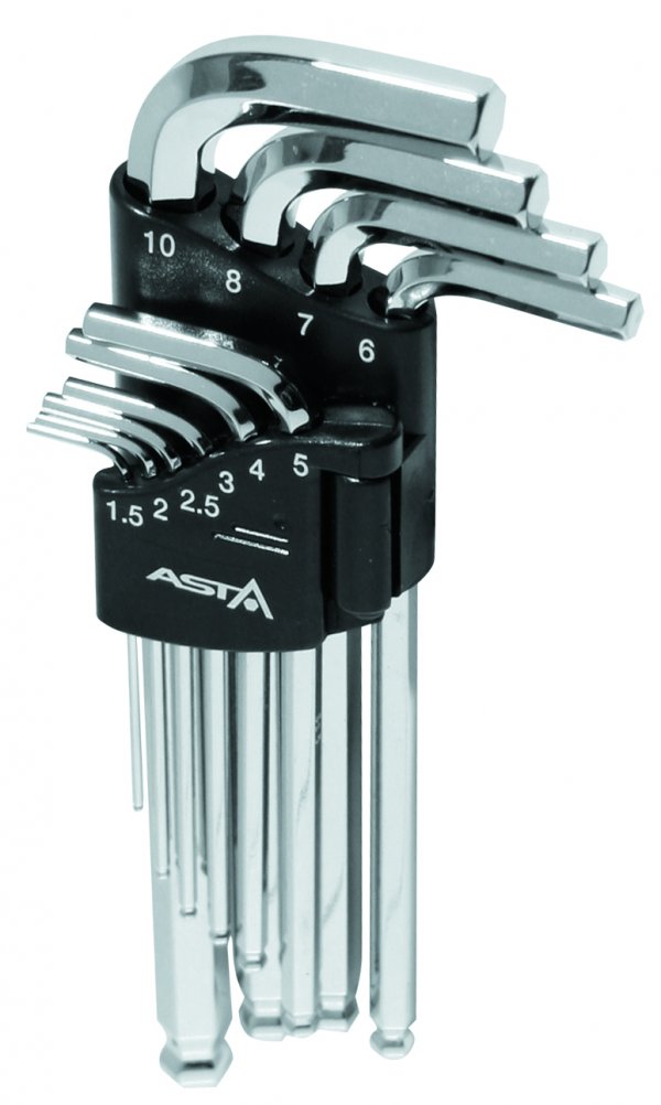 Набор Г-образных ключей HEX, 10 предметов ASTA A-709BP2 (средний)